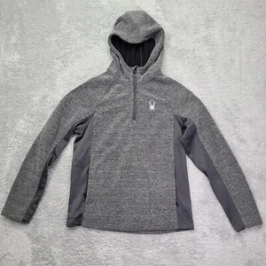 Spyder Jacke Herren M grau Stryke Strickpullover Sweater Hoodie 1/4 Zip Polyester - Bild 1 von 17