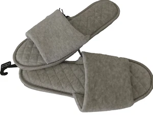 SECRET TREASURES Gray One Band Lined Memory Foam Slides Slippers Sz 11-12 - Picture 1 of 5