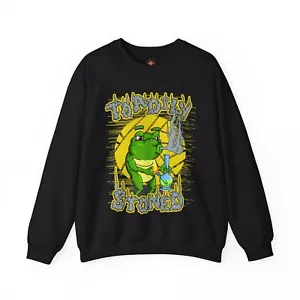 Kröte lustig Cannabis 420 Kiffer Raucher Punk Hipster Unkrautliebhaber Geschenk Sweatshirt - Bild 1 von 41