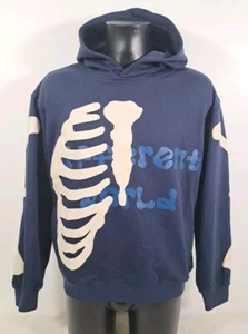 DIFFERENT WORLD Skeleton Hoodie Its OK To Be Different Blue Hooded Top Medium - Picture 1 of 21