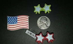 Authentische Jibbitz amerikanische Flagge, rote Sterne oder gelbe Sterne NEU - Bild 1 von 12