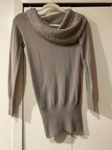 Vanity Women's Sweater Long Sleeve Tan Sparkles XS Lightweight - Picture 1 of 6