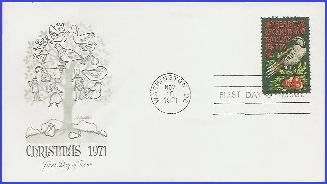 USA4 #1445 U/A ARTMASTER FDC   Christmas Partridge & Pear Tree - Image 1 of 1
