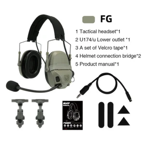 FMA FCS AMP Tactical Headset Communication Noise Reduction V60 PTT Military Gear - Picture 1 of 20