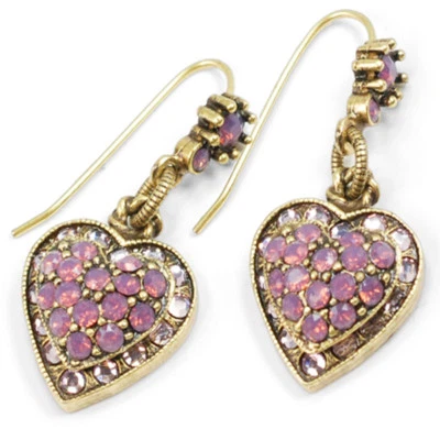 Pendientes Sweet Romance Cristal Lila Corazón Poste *Hechos en EE. UU.* ~Día de San Valentín~ Foto 1 de 2