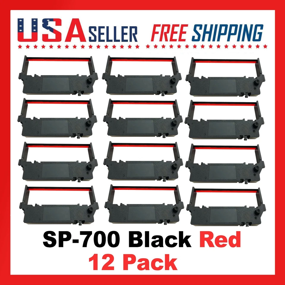 SP-700 x 12 Pack Ribbon Ink BLACK / RED Star SNBC Epson Kitchen Printer SP700 - Image 1 of 4