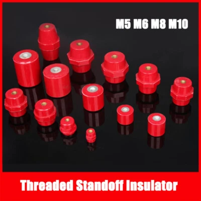 SM M5-M10 Brass Thread Standoff Insulated Spacers Bus Bar Insulator BMC Red - Image 1 of 4