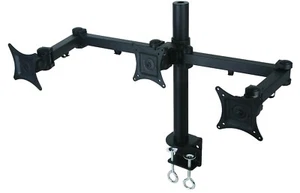 Premium Triple Monitor Mount with Desk Clamp Heavy Duty VESA 3 Screens up to 24" - Picture 1 of 10