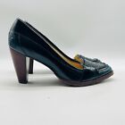 Cole Haan Heels Womens 9 Black Green Ombre Patent Leather Loafer Air Shoes