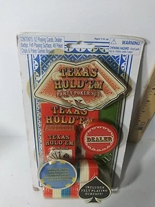 Texas Hold'em Party Poker Set Playing Cards Dealer Tara..Rough Package - Picture 1 of 8