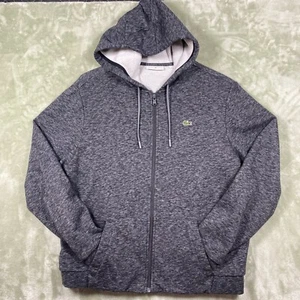 Lacoste Sport Hoodie Women's 42 Black Heather Full Zip Sweatshirt - Picture 1 of 16