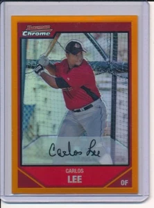 2007 BOWMAN CHROME CARLOS LEE ORANGE REFRACTOR SSP #/D 11/25 - Picture 1 of 2