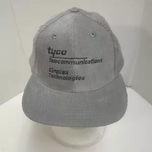 Vintage Simplex TECHNOLOGIES TYCO TELECOMMUNICATIONS STRAPBack Hat Cap Corduroy - Picture 1 of 4