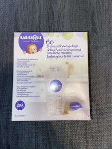 BabiesRUs Breast Milk Storage Bags - 60 Pack - - BPA Free for Fridge or Freezer - Picture 1 of 5