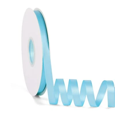 Baby Blue Double Faced Satin Ribbon 3/8" X 50 Yards Wedding Hair Bows - Image 1 of 4