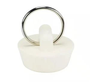 Danco 1-Inch Rubber Drain Stopper, White, Carded, 80223 - Picture 1 of 3