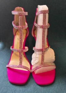 Jessica Simpson Oliana Brightest Pink Supreme Microsuede Heels Size 8.5M - Picture 1 of 10