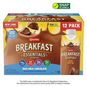 Carnation Breakfast Essentials Nutritional Drink Rich Milk Chocolate 10g Protein - Picture 1 of 4
