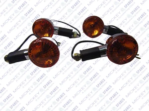 NEW ROYAL ENFIELD INDICATORS X4 CHROME & ORANGE LENS 350CC 500CC - Picture 1 of 4