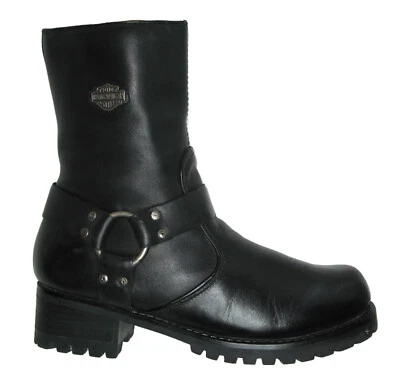 Harley Davidson Ashby Harness Motorcycle Moto Boots Wm Sz 8.5 EU 39.5 Black+Zip - Image 1 of 4