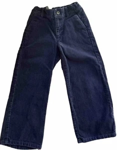 Janie & Jack Navy Blue Corduroy Pants Boys Sz 4 Holiday Preppy Adjustable Waist - Picture 1 of 4