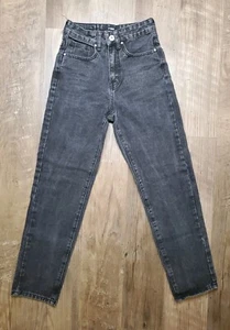 Cotton On Juniors Girls Mid Rise Mom Jean Washed Black 90s Size 0  - Picture 1 of 12