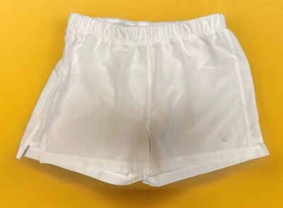ASICS  WOMENS WHITE POLYESTER  ATHLETIC RUNNING SHORTS W ZIP POCKETS SIZE S - Image 1 of 4