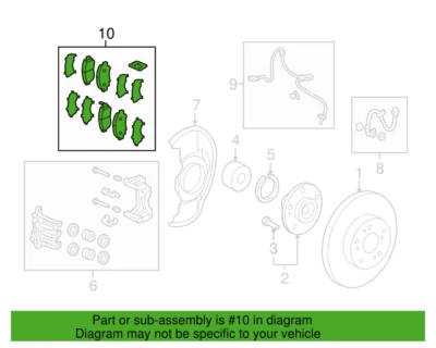 Honda 45022-TR7-A03 Front Pad Set for 2012-2015 Civic New Genuine Foto 1 de 2