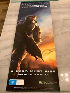New Very Rare  Double sided Halo 3 Promo pre release Poster Xbox Master Chief - Picture 1 of 9