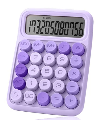 12 Digit Mechanical Calculator with Large LCD Display Big Buttons for Office Use - Image 1 of 4