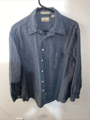 Khaki's by Arrow Shirt Mens Large Big Oxford Plaid Long Sleeve Y2k 90s - Image 1 of 4