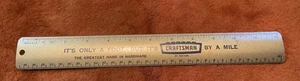 Vtg Craftsman Tin Metal Flex Ruler “Its Only A Foot But Its Craftsman By A Mile” - Picture 1 of 5