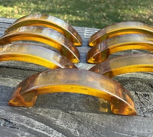 7er Set - Vintage Apfelsaft Catalin Bakelit Kommode Schublade Schrankgriffe - Bild 1 von 4