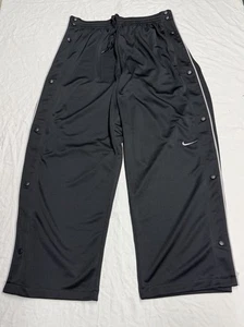 Y2k Nike  Snap Buttons Track Pans Men’s XL 18-20 Young  No Pockets Color Black - Picture 1 of 10