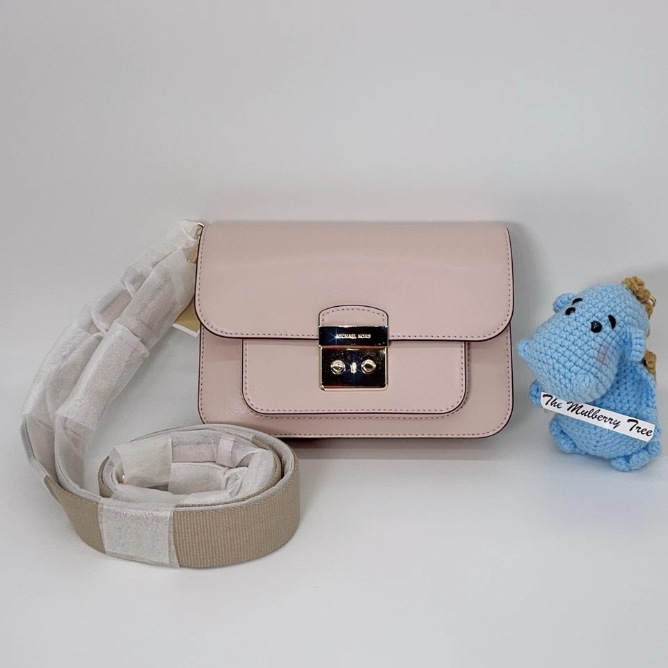 Michael Kors Sloan Editor Leather Shoulder Bag in Soft Pink 30T7GS9L3L