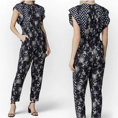 Mono Recortado Rebecca Taylor Talla 2 Estampado Paisley Manga Acampanada Mezcla Seda Foto 1 de 4