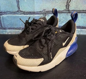 Nike Air Max 270 Boys Size 2Y White Black Athletic Shoes Sneakers AO2372-033 - Picture 1 of 7