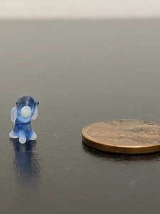 Hand Blown Glass Figurine Collectibles Handmade Miniature Dog Puppy Blue Tiny - Picture 1 of 4