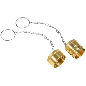 Set tappo e tappo antipolvere maschio e femmina con catena in acciaio per accoppiatore linea umida corpo 1" - Foto 1 di 8