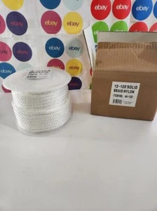 120 FT Boat Premium Anchor Line Solid Braided Nylon Rope Durable White 3/8" - Bild 1 von 8