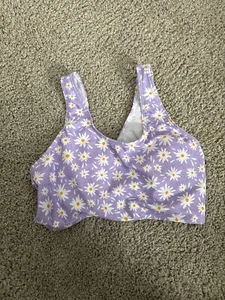 NWOT kids purple with flowers swim top; 9-10 - Picture 1 of 2
