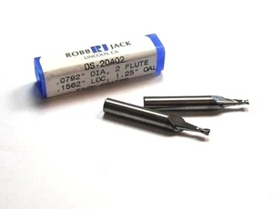 ROBB JACK Carbide End Mills 0.0792" 2FL TiCN 1-1/4" DS-20402 (2 Pcs) - Picture 1 of 1
