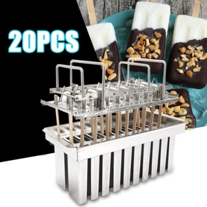 Ice Cream Stick Mold Mold Cup Stainless Steel Popsicle Mold Commercial 20pcs - Picture 1 of 19
