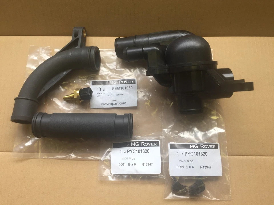 GENUINE MG ROVER 75 KV6 V6 THERMOSTAT & PIPE FULL KIT MG ZS ZT 2.0 2.5 PEM101050 - Image 1 of 1