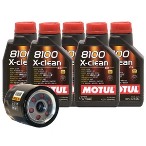 5L Motul 8100 X-CLEAN 5W40 Wix Filter Motor Oil Change Kit API SN - Picture 1 of 1