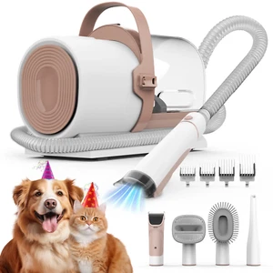 Dog Grooming Kit, 5 Grooming Tools, Pet Grooming Vacuum, Dog Clippers Kit, Low N - Picture 1 of 12