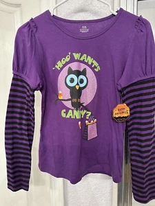 Halloween Owl Themed Juniors Long Sleeve T-Shirt, Size 14/16, New w/ Tags: $8.00 - Picture 1 of 14