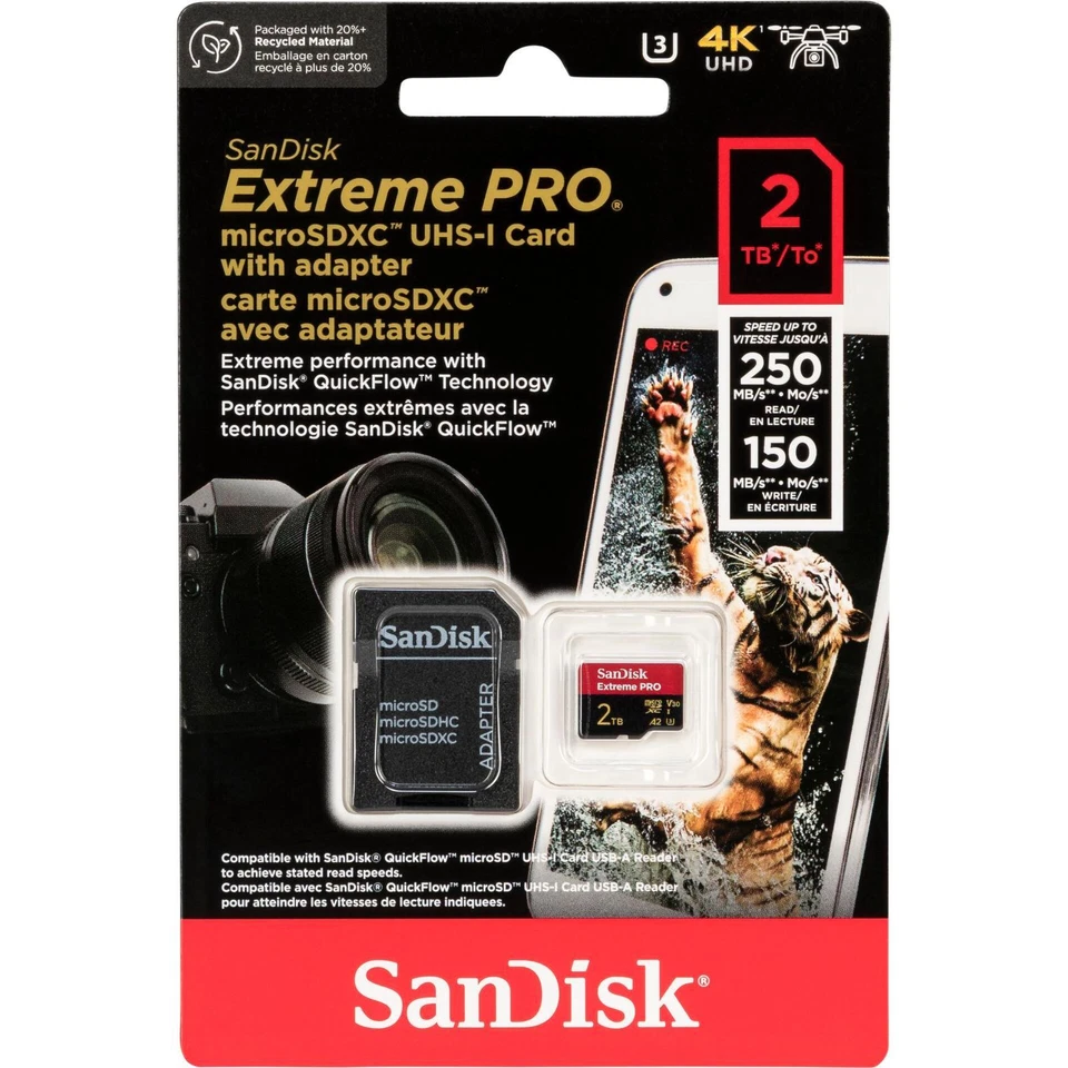 Sandisk W129036123 SDSQXCD-2T00-GN6MA Extreme Pro 2 Tb Microsdxc Uhs-I Clas E