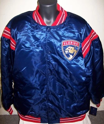 Florida Panthers Jacket NHL Starter Satin Traditional BLUE Men's MEDIUM, XL - Image 1 of 4