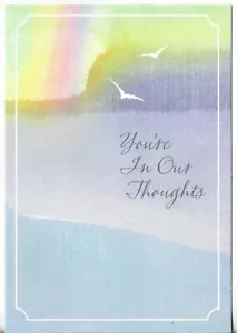 NEW Card apx 4.75x6.75 Sympathy - You're In Our Thoughts - Rainbow Scene - Picture 1 of 3